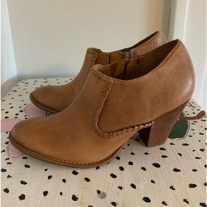 Jack Rogers Cognac Leather Heel Booties